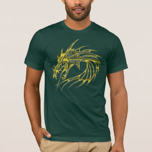 O t-shirt dos homens dourados do dragão