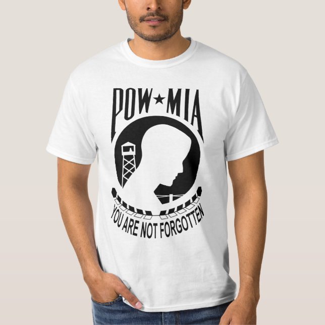 O t-shirt dos homens invertidos MIA do PRISIONEIRO (Frente)
