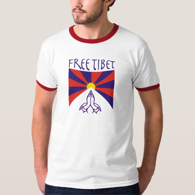 O t-shirt dos homens livres de Tibet (Frente)