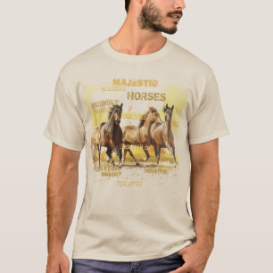 O t-shirt dos homens majestosos dos cavalos
