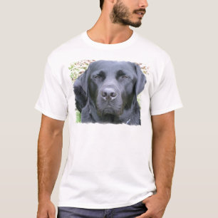 O t-shirt dos homens pretos do cão de labrador