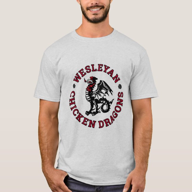 O t-shirt dos homens Wesleyan dos dragões da (Frente)