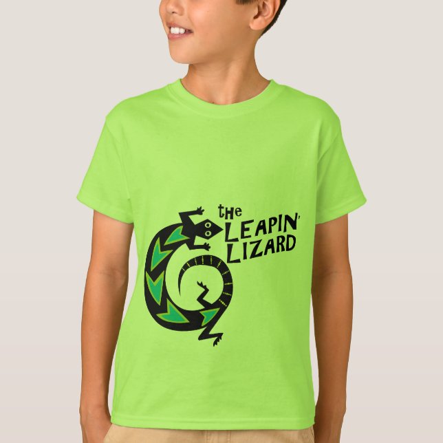 O t-shirt dos miúdos do lagarto | de Leapin (Frente)