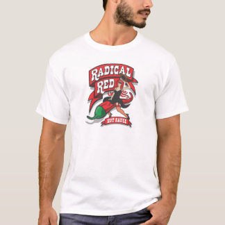 O t-shirt encarnado dos homens radicais do molho