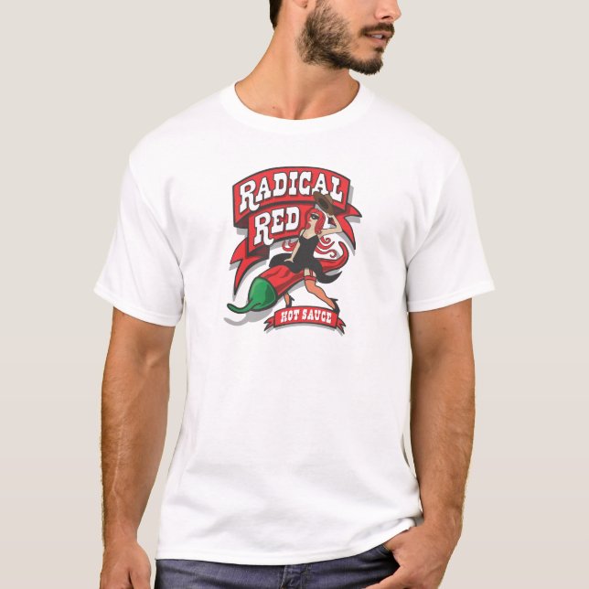 O t-shirt encarnado dos homens radicais do molho (Frente)