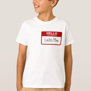 O t-shirt engraçado dos miúdos, olá! meu nome