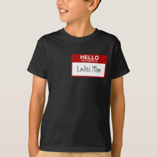 O t-shirt engraçado dos miúdos, olá! meu nome