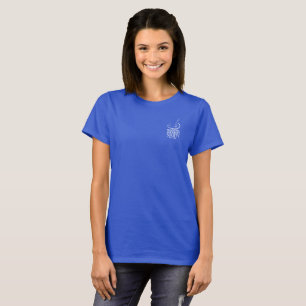 O t-shirt escuro básico das mulheres com logotipo