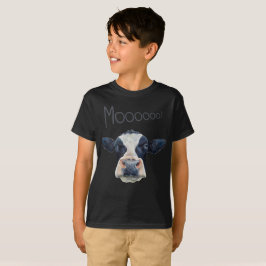 O t-shirt escuro básico do miúdo animal da cara da