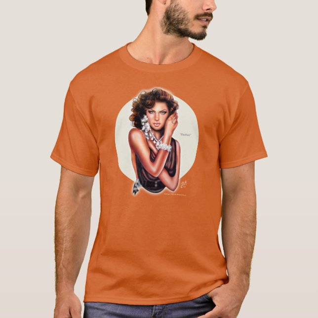 O t-shirt escuro básico dos homens de Delilah (Frente)