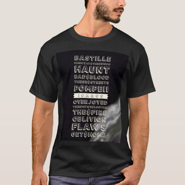 O t-shirt escuro básico dos homens de Ícaro do (Frente)