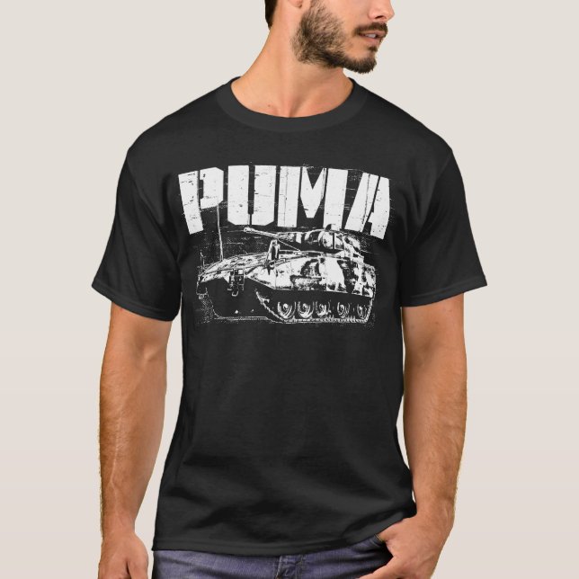 O t-shirt escuro básico dos homens do puma (IFV) (Frente)