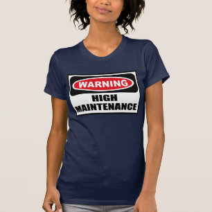 O t-shirt escuro das mulheres de advertência da