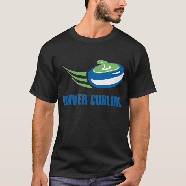 O t-shirt escuro dos homens de ondulação de Denver (Frente)