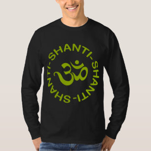 O t-shirt escuro dos homens do OM Shanti Shanti
