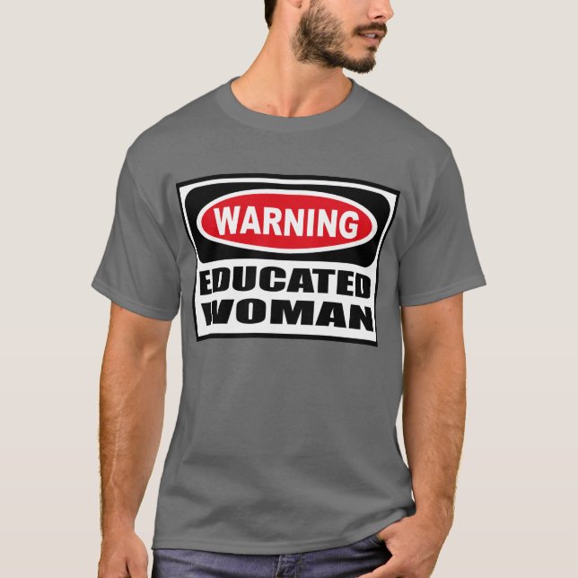 O t-shirt escuro dos homens EDUCADOS de (Frente)