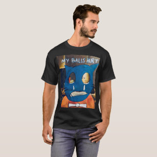 O t-shirt ferido dos meus homens das bolas por