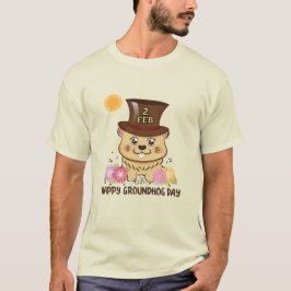 O T-SHIRT GROUNDHOG DIA DOS HOMENS FELIZES DO 2 DE