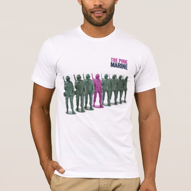 O t-shirt marinho cor-de-rosa (Frente)