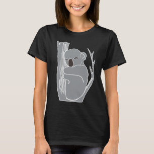 O t-shirt preto das mulheres sonolentos do Koala