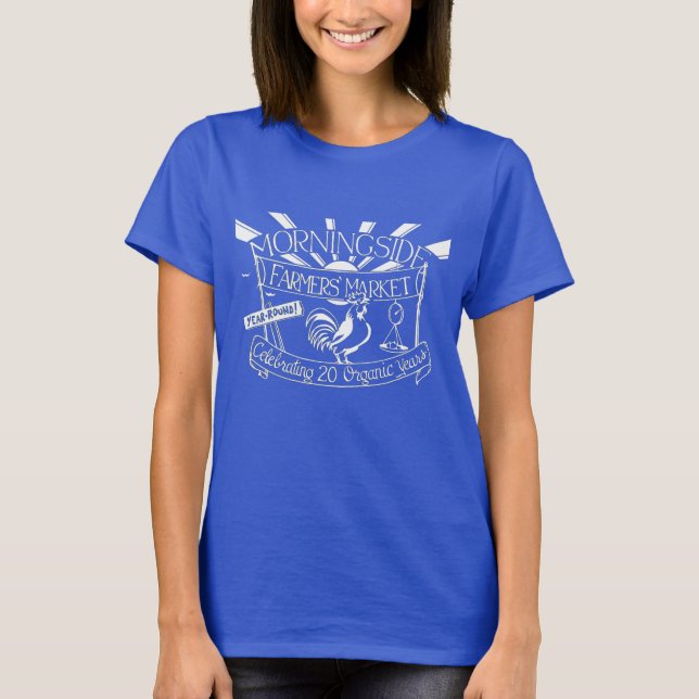 O t-shirt real profundo básico das mulheres (Frente)