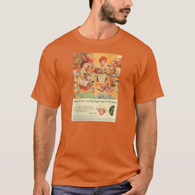 O t-shirt Roy Rogers brinca a propaganda 1958 (Frente)
