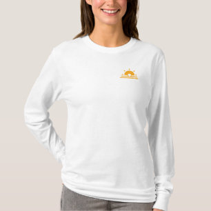 O t-shirt Sleeved longo das mulheres do ícone do