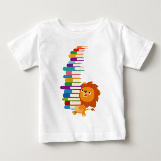 O t-shirt voraz do bebê do leitor (leão dos