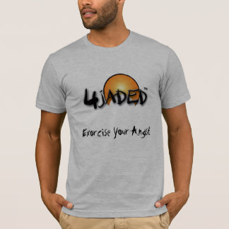 o t-shirt w/Text cinzento dos homens 4Jaded