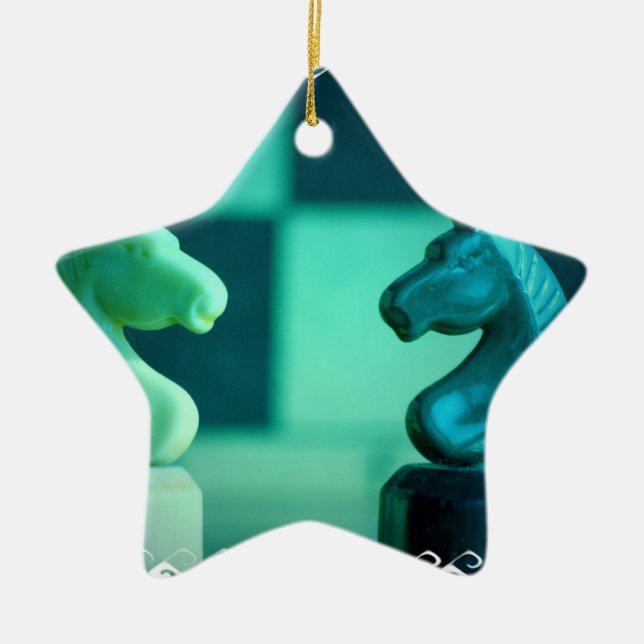 O tabuleiro de xadrez Knights o ornamento (Frente)