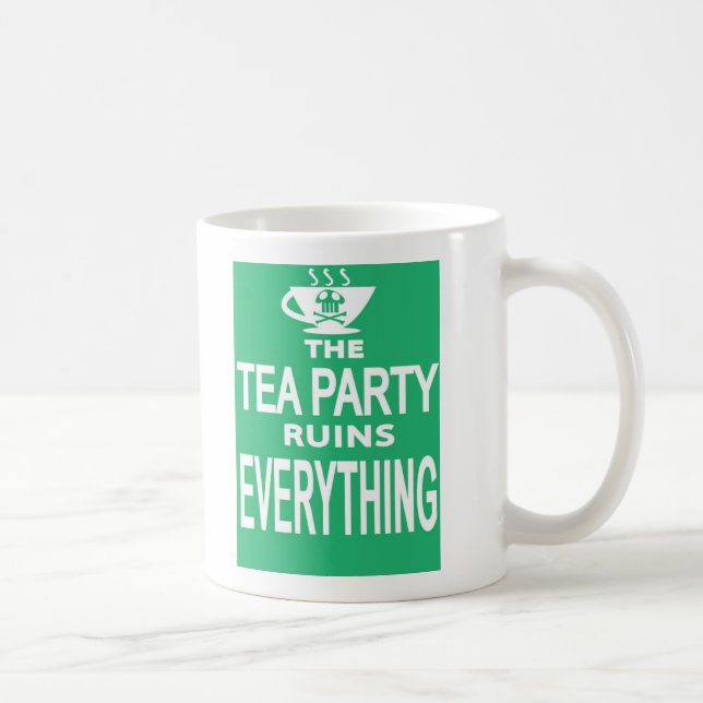 o tea party arruina tudo caneca (Direita)