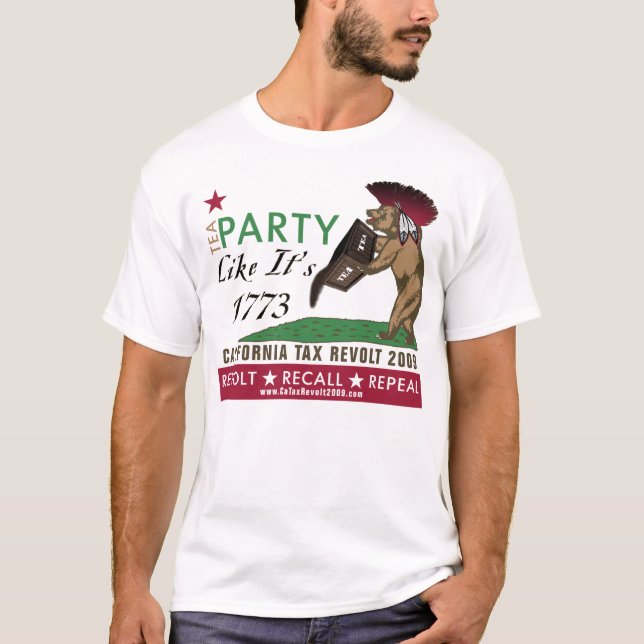 O tea party como ele é t-shirt novo dos impostos (Frente)
