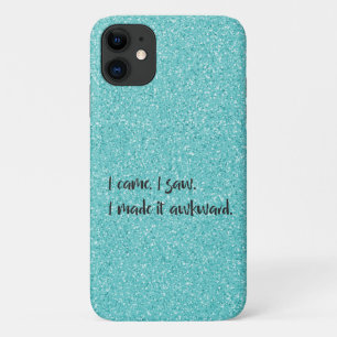 O Teal Glitter Eu Fiz Uma capas de iphone Engraça