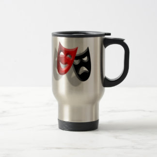 O teatro mascara a caneca de viagem