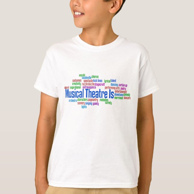 O teatro musical é t-shirt de Lite dos miúdos (Frente)