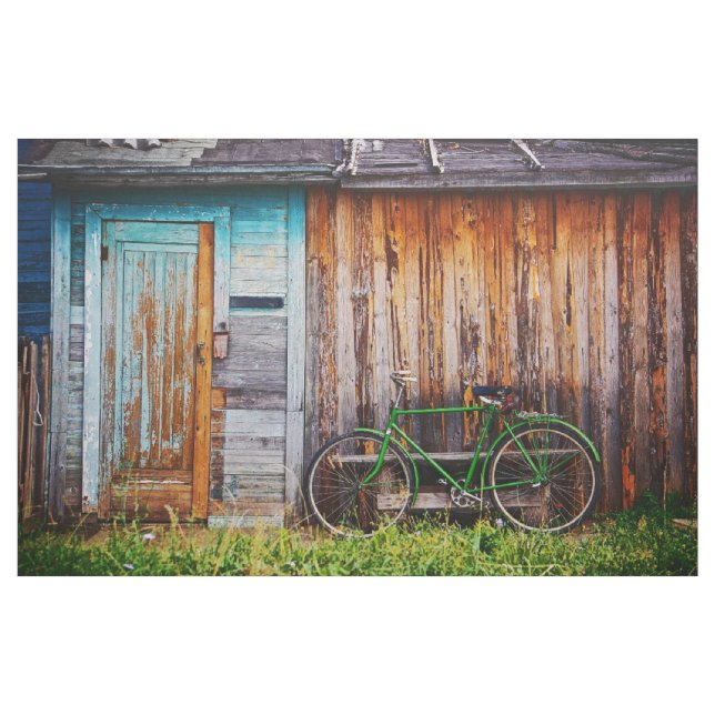 O Tecido Personalizado Bicicleta Verde-1 (Jarda)