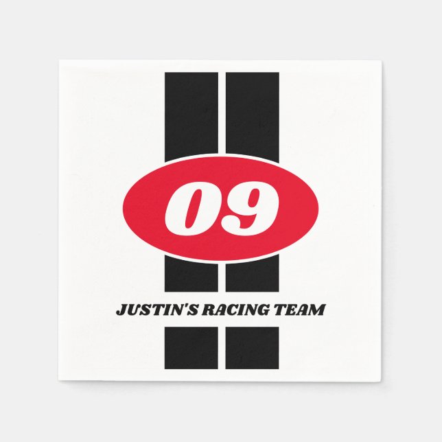 O tema das corridas de automóveis 9º guardanapos d (Frente)