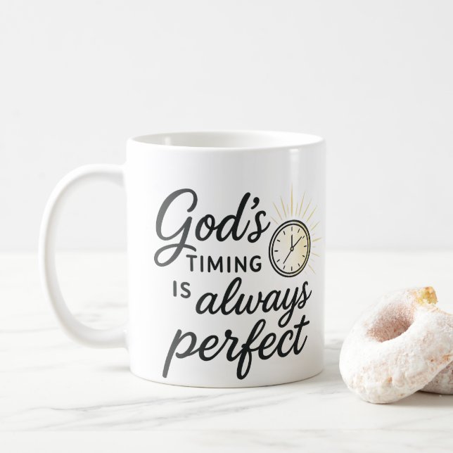 O tempo de Deus é perfeito para uma caneca de café (Com Donut)