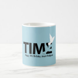 O tempo voa a 18a caneca feliz do aniversário