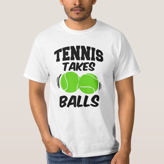 O tênis toma a bolas a camisa dos homens (Frente)