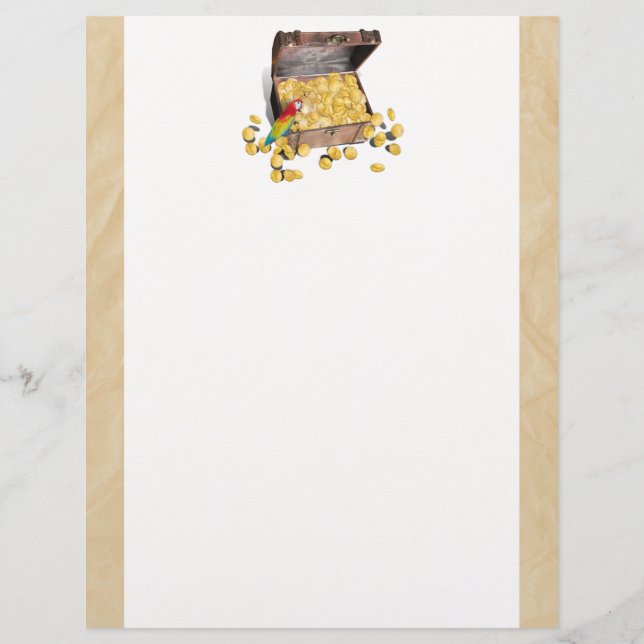 O tesouro do pirata em papel rugoso (Frente)