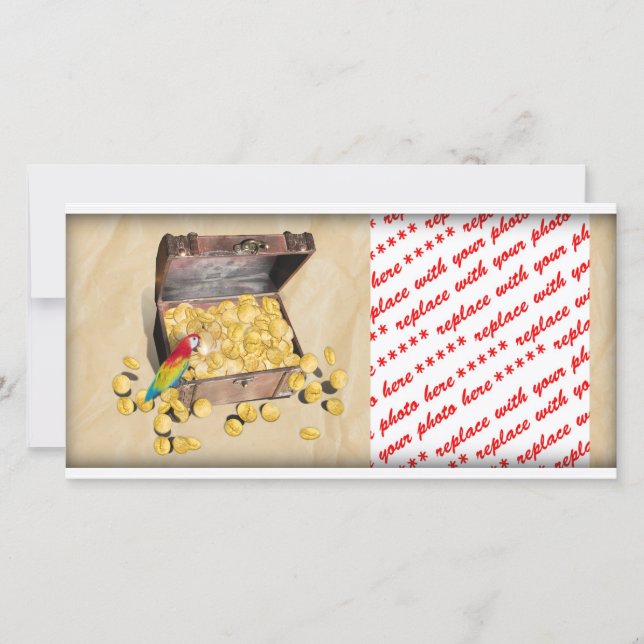 O tesouro do pirata em papel rugoso (Frente)