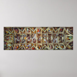 O teto do poster da capela de Sistine