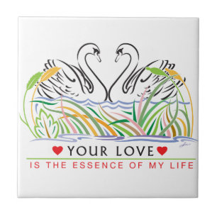 O teu amor é a essência do meu Azulejo Cerâmico da