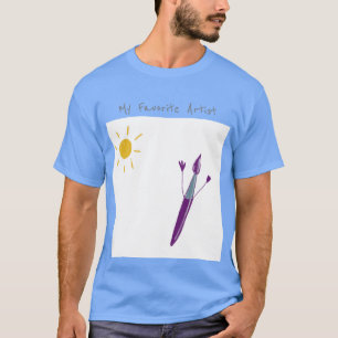 O Trabalho Artístico do Seu Filho Em Uma Camiseta
