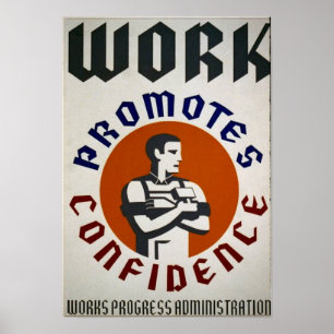 O trabalho promove a confiança - poster relativo