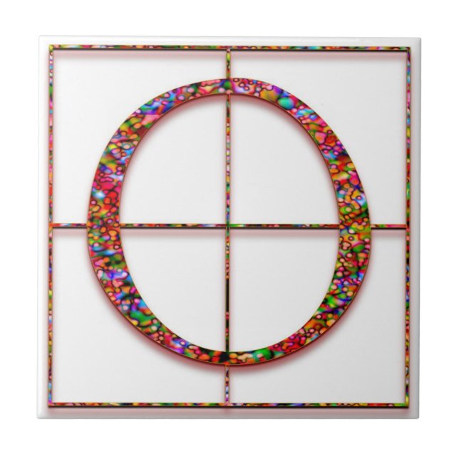 O Trajanus Red Custom Monograma Azulejo (Frente)