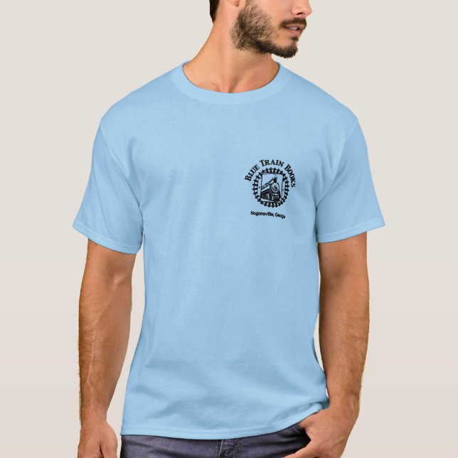 O trem azul registra a camisa do logotipo (Frente)