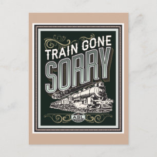 O trem se arrependeu. cartão postal