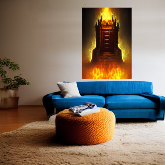 O trono no Inferno | AI Art Poster
